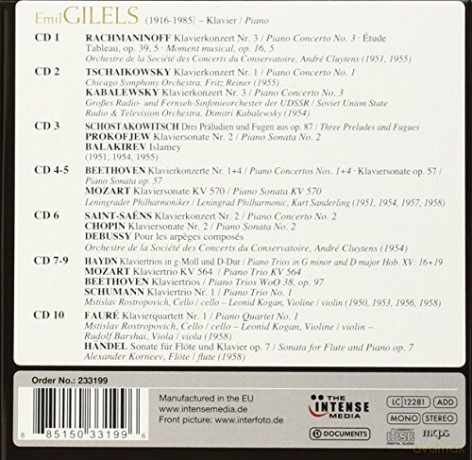 Emil Gilels: Emil Gilels - Virtuose mit Noblesse [10CD]