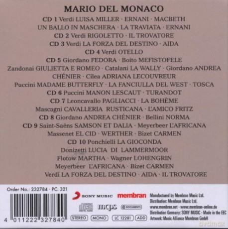 Mario del Monaco: Mario d.Monaco -The Roman Hero [10CD]