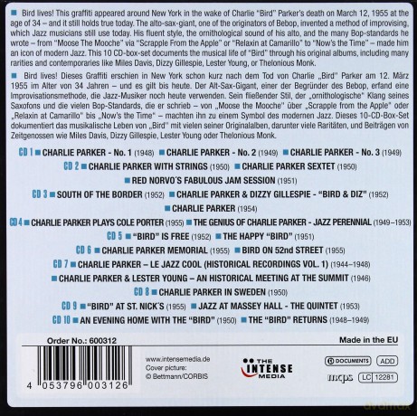 Charlie Parker: Milestones of a Legend [10CD]