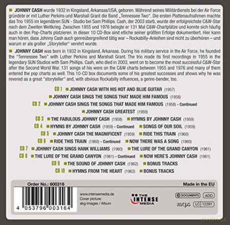 Johnny Cash: Milestones of a Legend - 14 Original Albums [10CD]