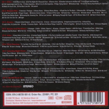 Musicals (u.a. Evita, Grease, Aida, Dirt [10CD]