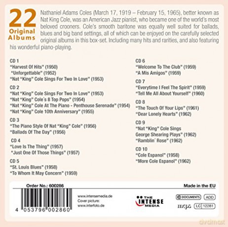 Nat King Cole: 22 Original Albums [10CD]