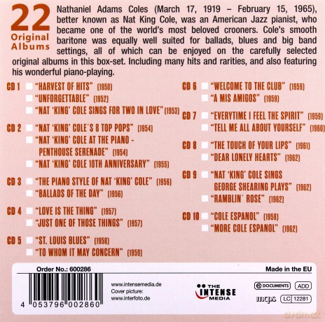 Nat King Cole: 22 Original Albums [10CD]