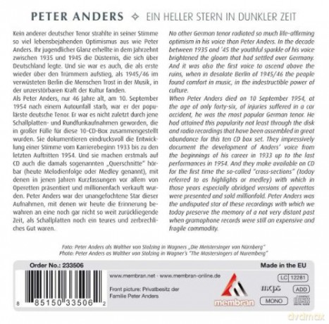Peter Anders: Peter Anders - Ein heller Stern in dunkl [10CD]
