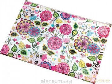 Koperta z nadrukiem zip A4 PP Flowers