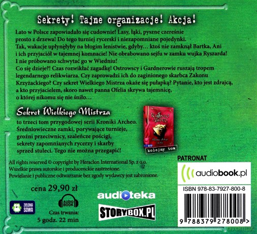 Kroniki Archeo (Tom 3) Sekret Wielkiego Mistrza - Agnieszka Stelmaszyk [AUDIOBOOK]
