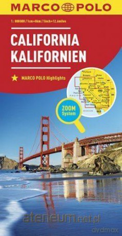 Mapa ZOOM System. Kalifornia 1:8000000