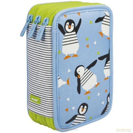 Piórnik 3 poziomowy z wyprawką Penguins