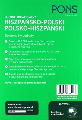 Słownik uniwersalny hiszpańsko-polski/polsko-hiszpański [KSIĄŻKA]