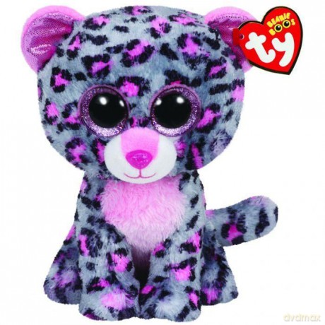 Ty Beanie Boos Tasha - różowo-szary Lampart 24 cm