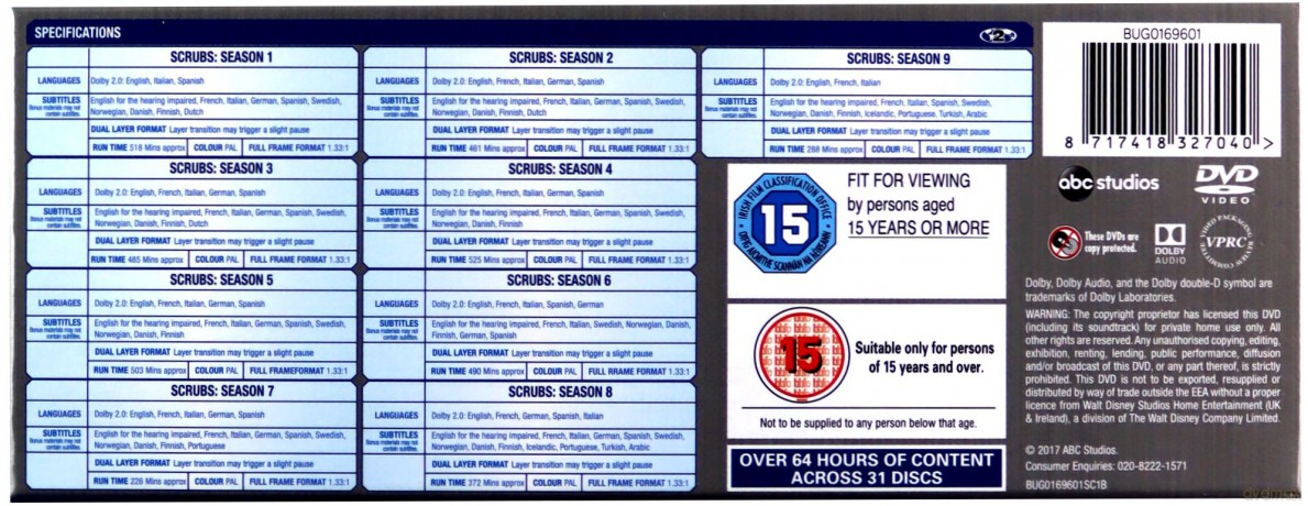 Scrubs: Season 1-9 (Hoży Doktorzy: Sezon 1-9) [BOX] [31DVD]