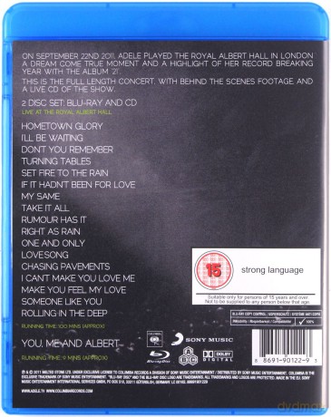 Adele: Live At The Royal Albert Hall [Blu-Ray]+[CD]
