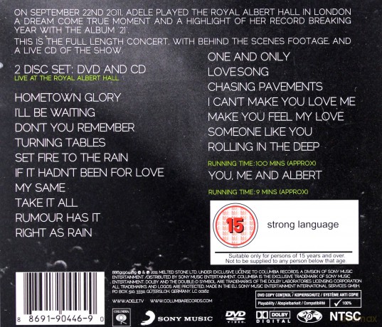 Adele: Live At The Royal Albert Hall [DVD]+[CD]