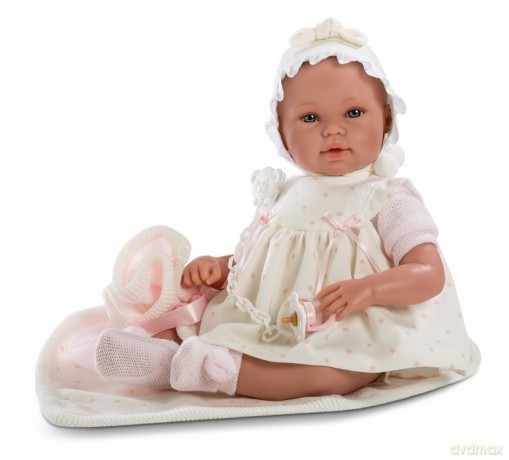 Noworodek 36 cm biała sukienka