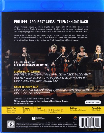 Philippe Jaroussky & Freiburger Barockorchester: Euroarts - Bach & Telemann [Blu-Ray]