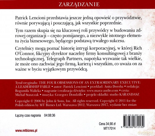 Cztery obsesje wyjątkowego szefa. Opowieść o przywództwie - Patrick Lencioni [AUDIOBOOK]