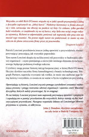 Cztery obsesje wyjątkowego szefa. Opowieść o przywództwie - Patrick Lencioni [KSIĄŻKA]
