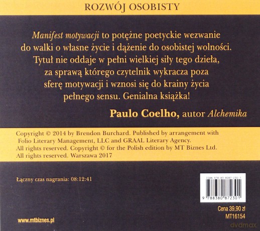 Manifest motywacji. Dziewięć deklaracji potęgi osobistej - Brendon Burchard [AUDIOBOOK]