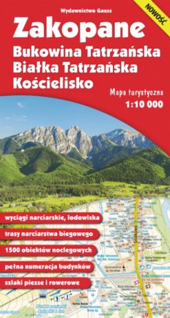 Mapa Zakopane Bukowina Tatrzańska Białka Tatrzańska i Kościelisko foliowana