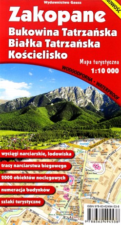 Mapa Zakopane Bukowina Tatrzańska Białka Tatrzańska i Kościelisko foliowana