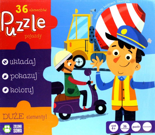 ZIELONA SOWA 36 el. Pojazdy [PUZZLE]