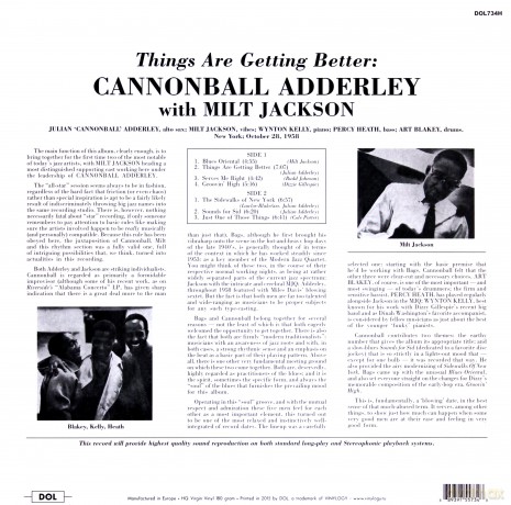 Cannonball Adderley & Milt Jackson: Things Are Getting Better [Winyl]