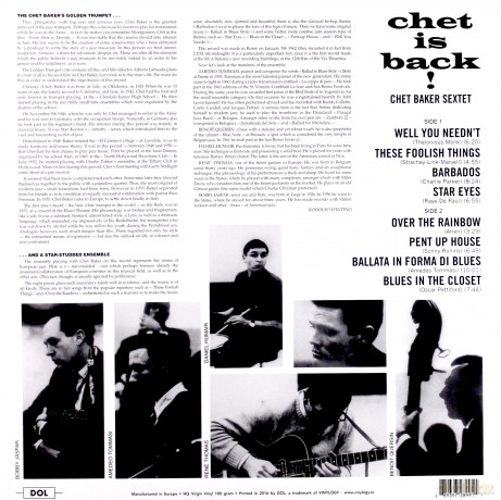 Chet Baker Sextet: Chet Is Back! [Winyl]