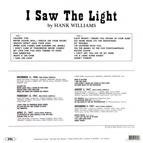 Hank Williams: I Saw The Light [Winyl]