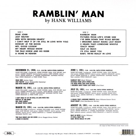 Hank Williams: Ramblin' Man [Winyl]