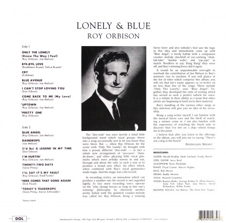 Roy Orbison: Lonely And Blue [Winyl]