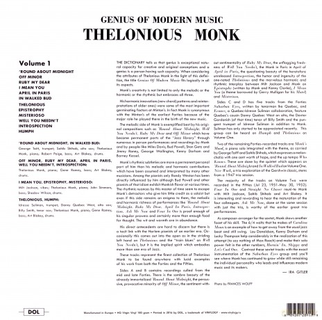 Thelonious Monk: Genius of Modern Music vol. 1 [Winyl]