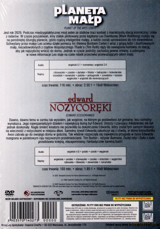 Tim Burton Kolekcja: Edward Nożycoręki / Planeta małp Pakiet [2DVD]