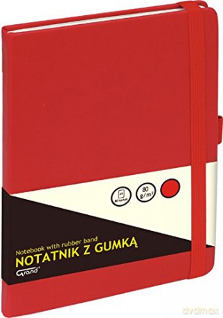 Notatnik A5/80K kratka z gumką czerwony