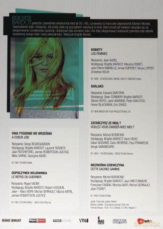 Brigitte Bardot Kolekcja: Dwa tygodnie we wrześniu / Odpoczynek wojownika / Nieznośna dziewczyna / Zatańczysz ze mną / Shalako / Kobiety BOX [6DVD]