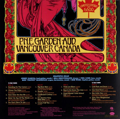 Grateful Dead: P.N.E. Garden Auditorium, Vancouver, British [2xWinyl]