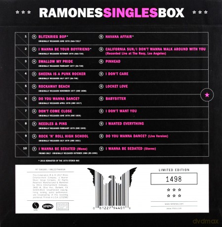 The Ramones: Ramones Singles Box (7' Single) (RSD) [10xWinyl]