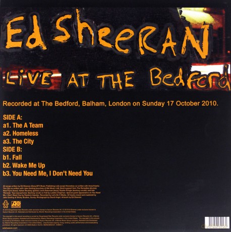 Ed Sheeran: Live At The Bedford (RSD) [Winyl]