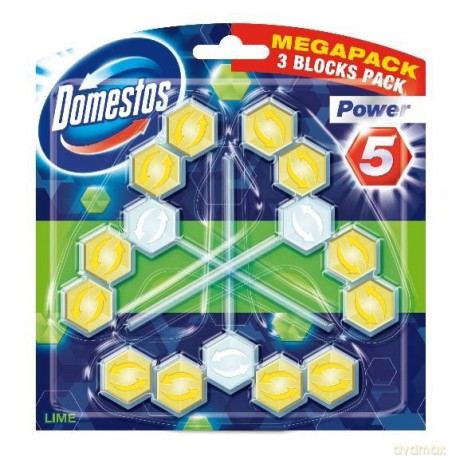 Domestos Lime TRIO Kostka WC Power 5 koszyk 3 x 55g