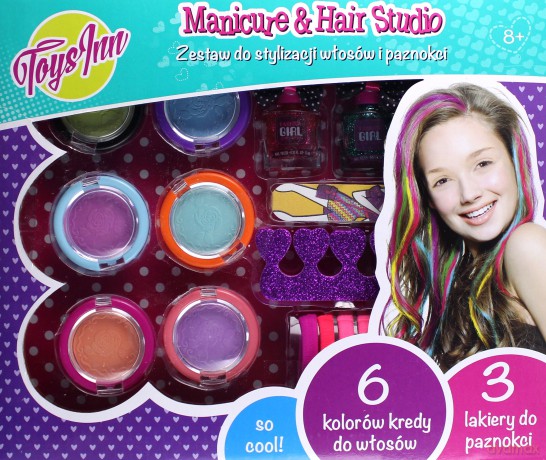 Kreda do włosów w sztyfcie 4 kolory + manicure
