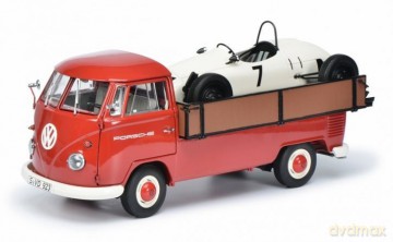 Volkswagen T1b Westfalia-Pritsche Porsche with Formula Vau Race Car