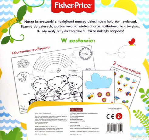 Fisher Price Kolorowanka podłogowa. Niedźwiadek [KSIĄŻKA]