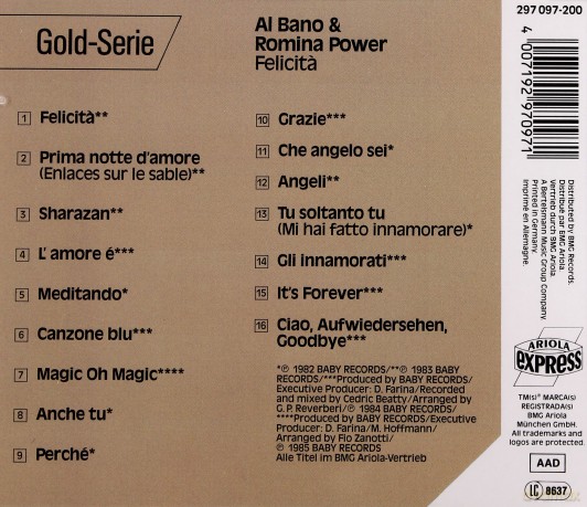 Al Bano & Romina Power: Felicita [CD]