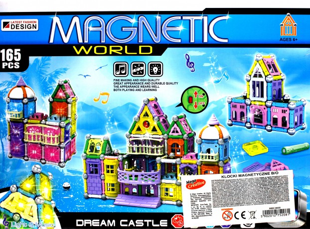 Klocki magnetyczne 165 el. [KLOCKI]