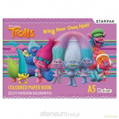 Papier kolorowy A5/10K Trolls (25 szt)