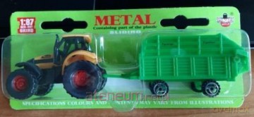 Traktor metalowy 17 cm z akcesoriami
