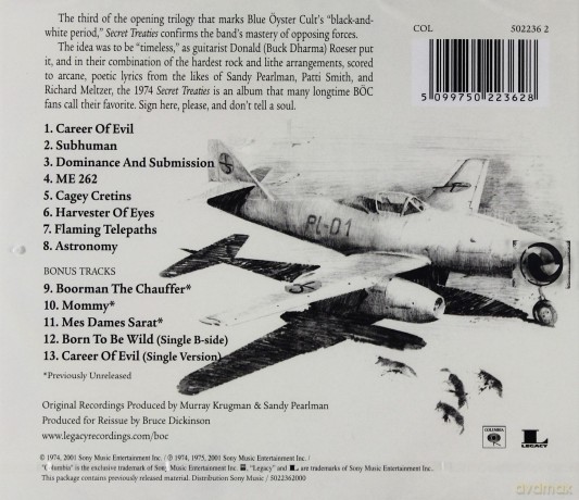 Blue Oyster Cult: Secret Treaties [CD]