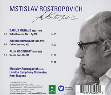 Mstislav Rostropovich & London Symphony Orchestra & Kent Nagano: Milhaud & Honneger: Cello Concertos [CD]