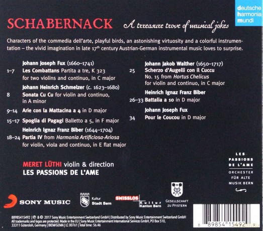 Les Passions de l'Ame: Schabernack - A Treasure Trove of Musical Jokes [CD]