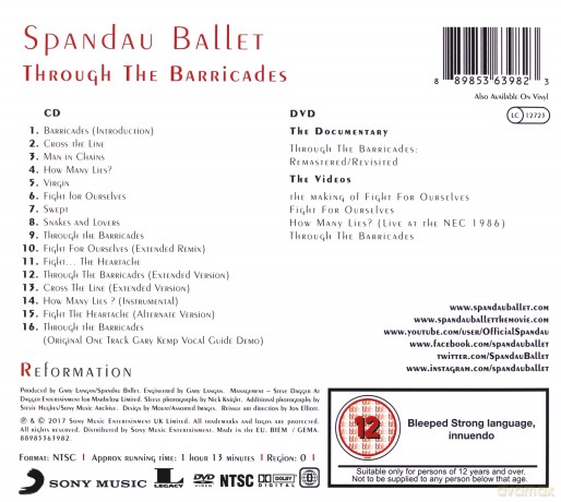 Spandau Ballet: Through the Barricades (Remastered) [CD]+[DVD]