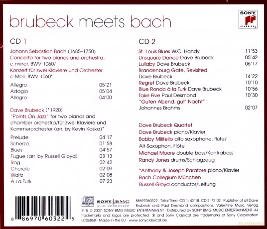 Dave Brubeck: Brubeck Meets Bach [2CD]
